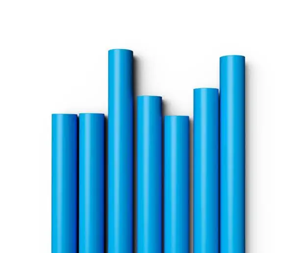 quality consistency in chemical supply shown through structured blue pipes representing efficiency